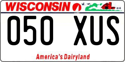 WI license plate 050XUS