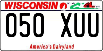 WI license plate 050XUU