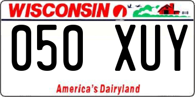 WI license plate 050XUY
