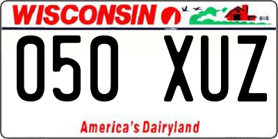 WI license plate 050XUZ