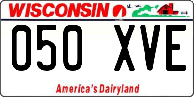 WI license plate 050XVE