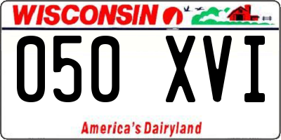 WI license plate 050XVI