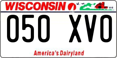 WI license plate 050XVO