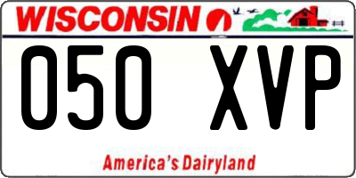WI license plate 050XVP