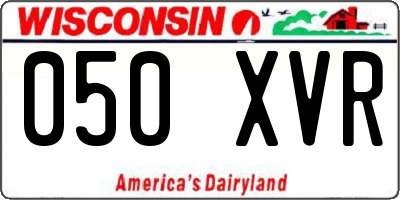 WI license plate 050XVR