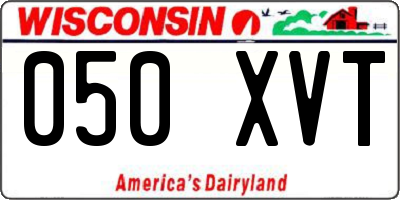 WI license plate 050XVT