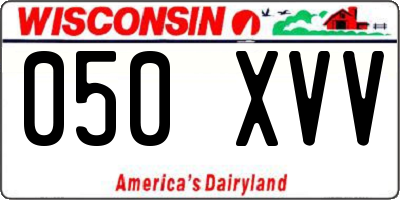 WI license plate 050XVV