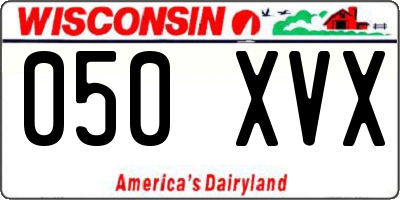 WI license plate 050XVX
