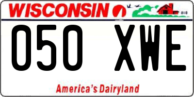 WI license plate 050XWE