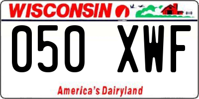 WI license plate 050XWF