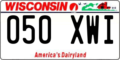 WI license plate 050XWI