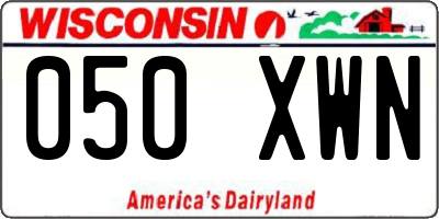 WI license plate 050XWN