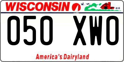 WI license plate 050XWO