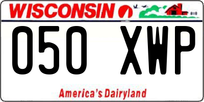 WI license plate 050XWP