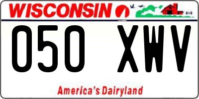 WI license plate 050XWV