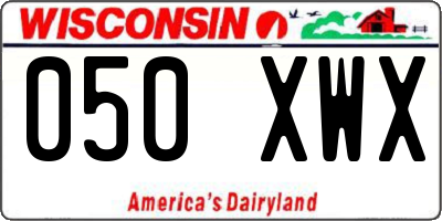 WI license plate 050XWX