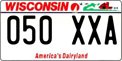 WI license plate 050XXA