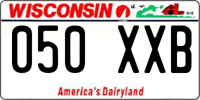 WI license plate 050XXB