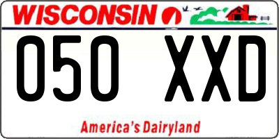 WI license plate 050XXD