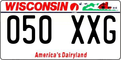 WI license plate 050XXG