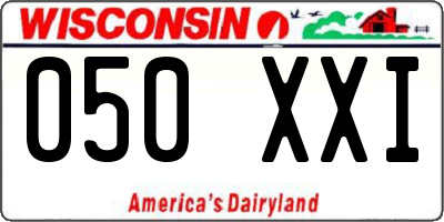 WI license plate 050XXI