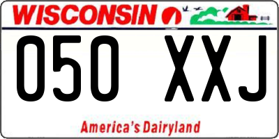 WI license plate 050XXJ
