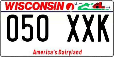 WI license plate 050XXK