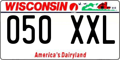 WI license plate 050XXL
