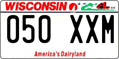 WI license plate 050XXM