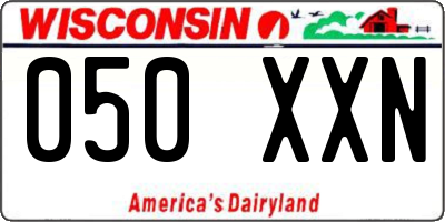 WI license plate 050XXN