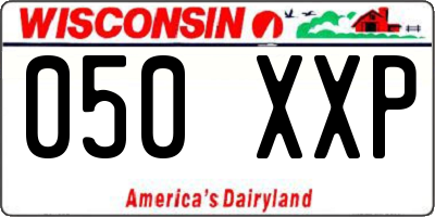 WI license plate 050XXP