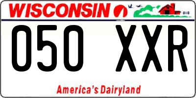 WI license plate 050XXR
