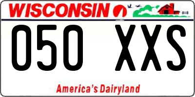 WI license plate 050XXS
