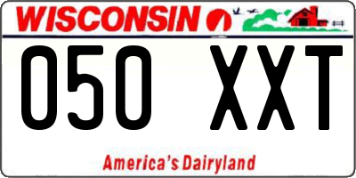 WI license plate 050XXT