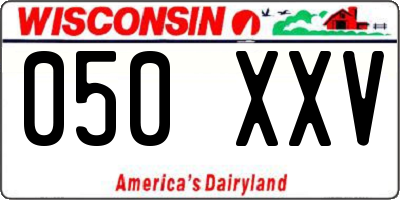 WI license plate 050XXV