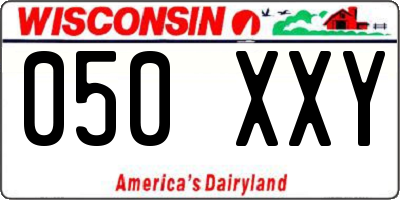 WI license plate 050XXY