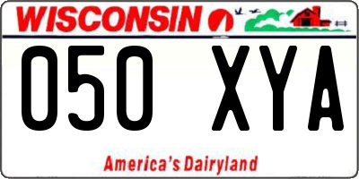 WI license plate 050XYA