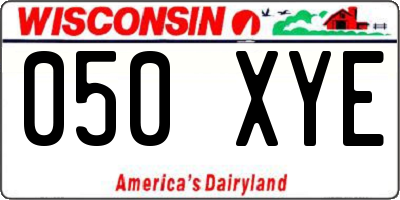 WI license plate 050XYE