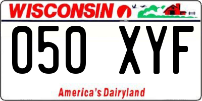 WI license plate 050XYF