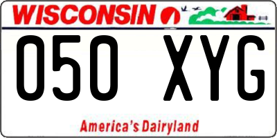 WI license plate 050XYG