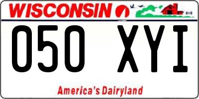 WI license plate 050XYI