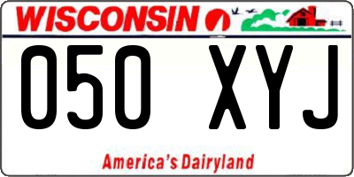WI license plate 050XYJ