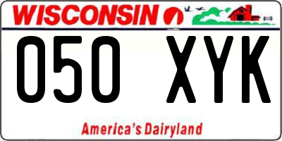 WI license plate 050XYK