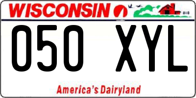WI license plate 050XYL