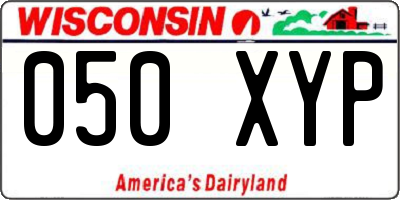 WI license plate 050XYP