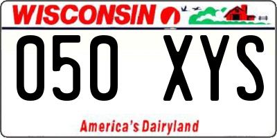 WI license plate 050XYS