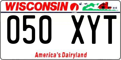 WI license plate 050XYT