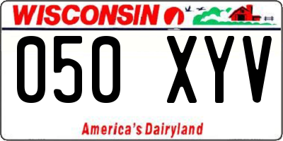 WI license plate 050XYV