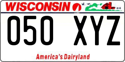 WI license plate 050XYZ