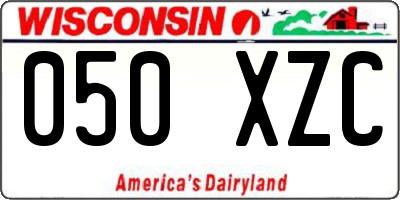 WI license plate 050XZC